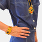Statement-Kette mit multicolor Anhänger Gold