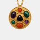 Statement-Kette mit multicolor Anhänger Gold