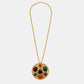 Statement-Kette mit multicolor Anhänger Gold