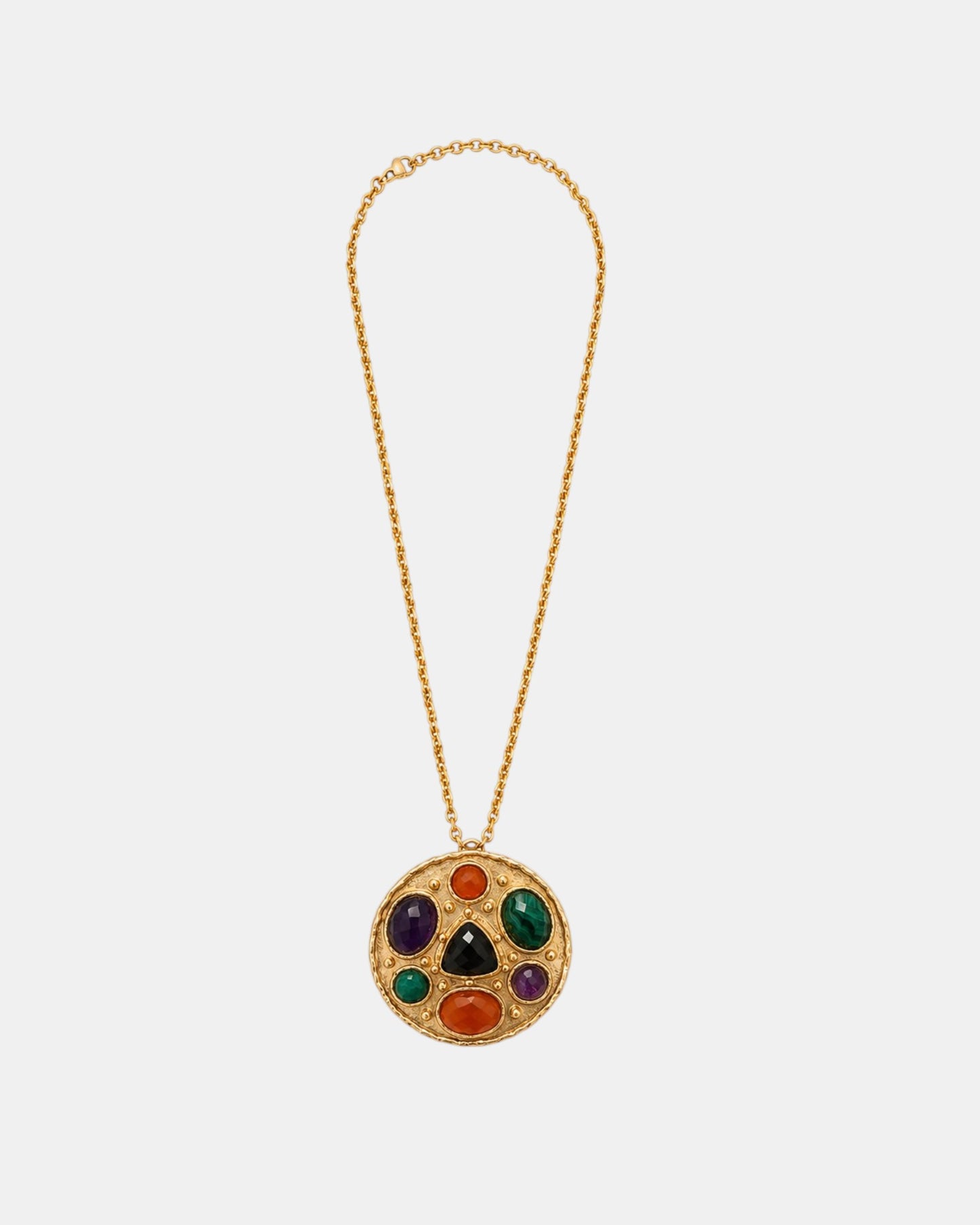Statement-Kette mit multicolor Anhänger Gold