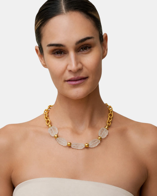 Kette mit Kristallen Gold