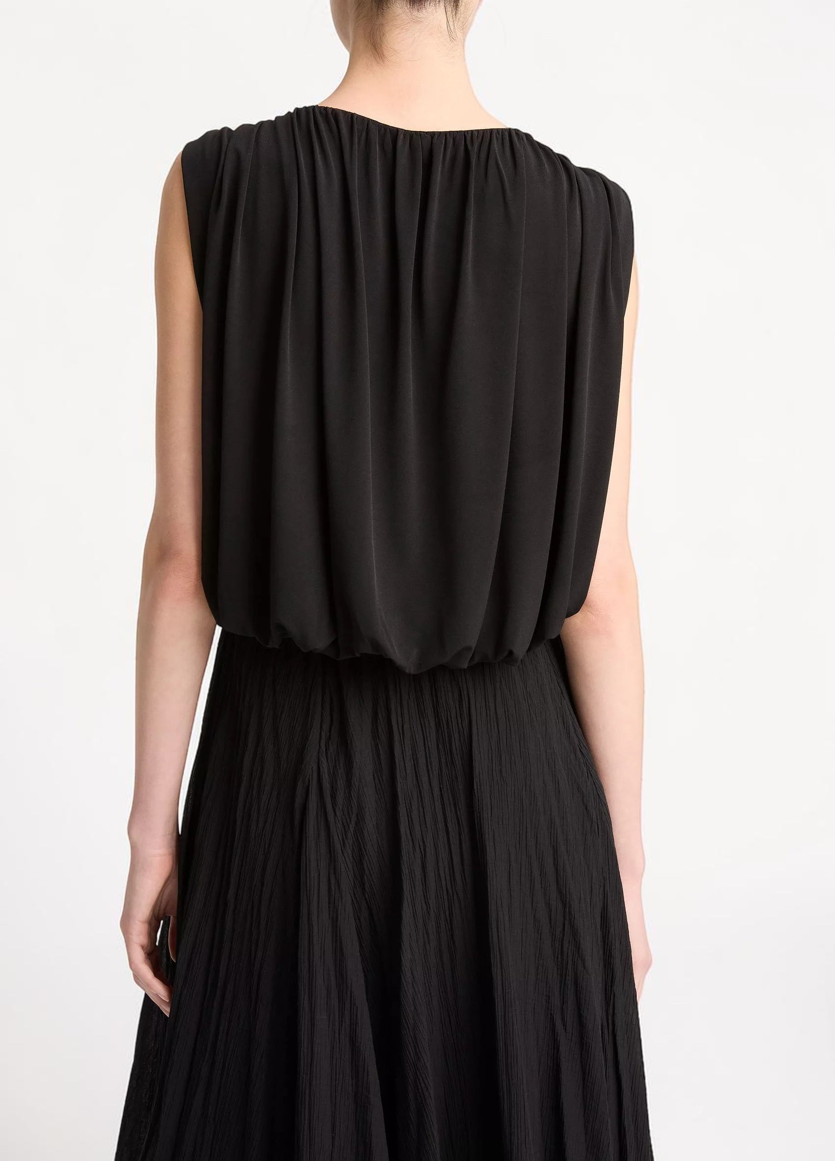 Matte Jersey Bubble Top Schwarz