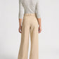Vince Camille Wide-Leg Hose Beige von hinten getragen