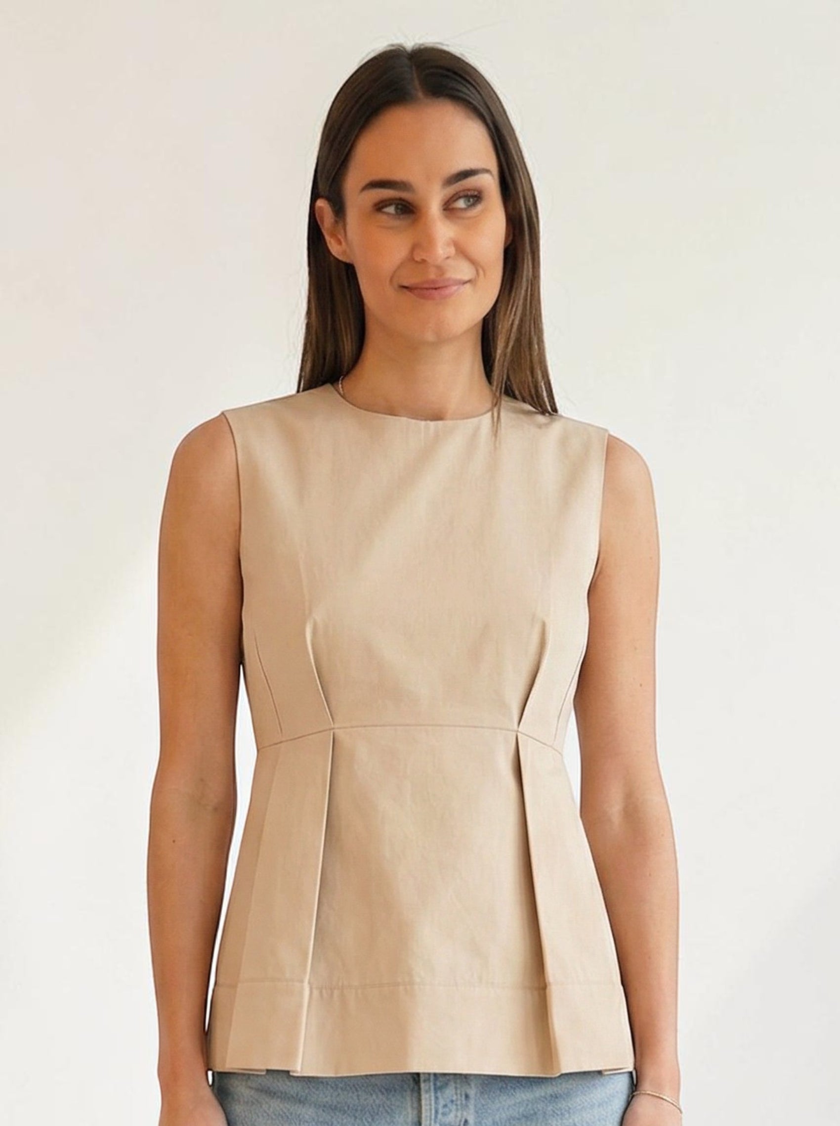 Paneled Top Beige