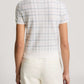 Vince Karo Kurzarm Stricktop Creme Grau von hinten getragen