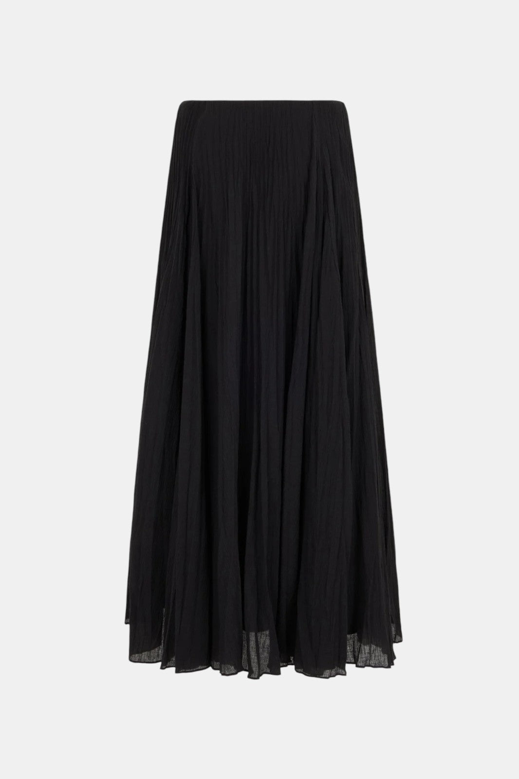 Plissé Maxi Rock Schwarz