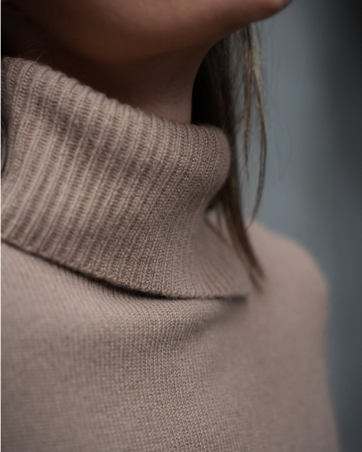 Woll-Cashmere Rollkragenpullover Camel