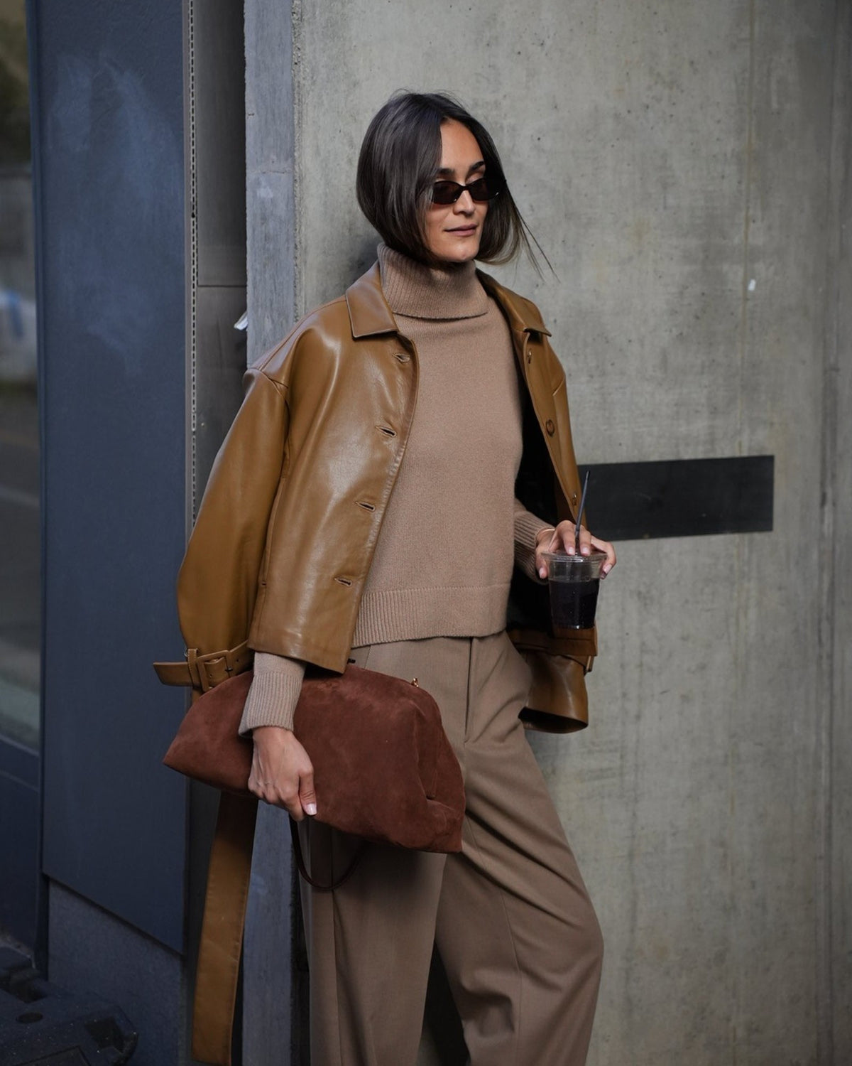 Woll-Cashmere Rollkragenpullover Camel