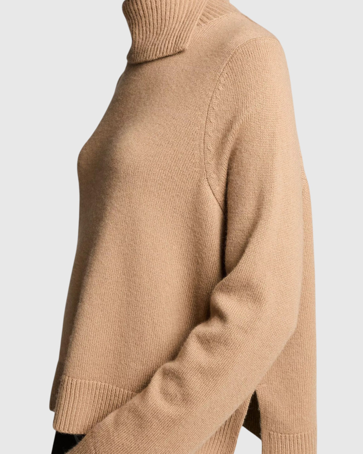 Woll-Cashmere Rollkragenpullover Camel