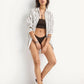 Leinen-Baumwollbluse Earth Stripe