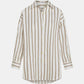 Leinen-Baumwollbluse Earth Stripe