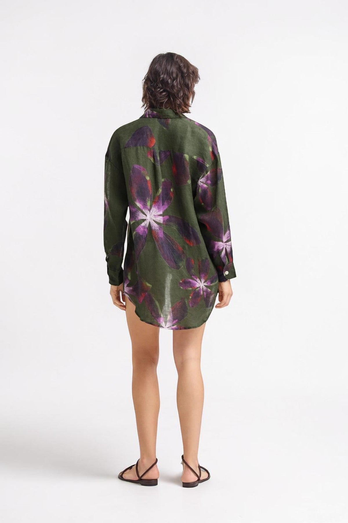 Leinen Shorts Watercolor Orchid