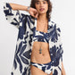 Vitamin A Leinen-Baumwollshorts Earth Stripe als Freisteller von vorne