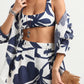 Leinen Shorts Night Flower