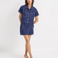 Ashley Cropped Hemdbluse Blau