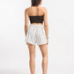 Leinen-Baumwollshorts Earth Stripe