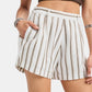 Leinen-Baumwollshorts Earth Stripe
