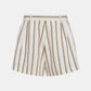 Leinen-Baumwollshorts Earth Stripe