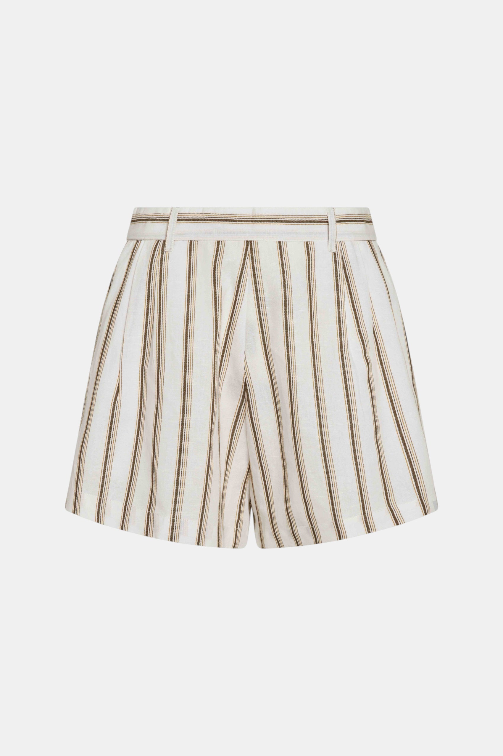 Leinen-Baumwollshorts Earth Stripe