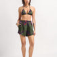 Vitamin A Leinen Shorts Watercolor Orchid im getragenen Styling von hinten