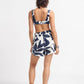 Leinen Shorts Night Flower